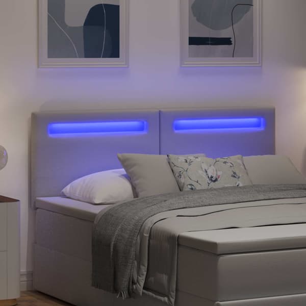 vidaXL LED huvuddyna Vit 160 cm Konstläder