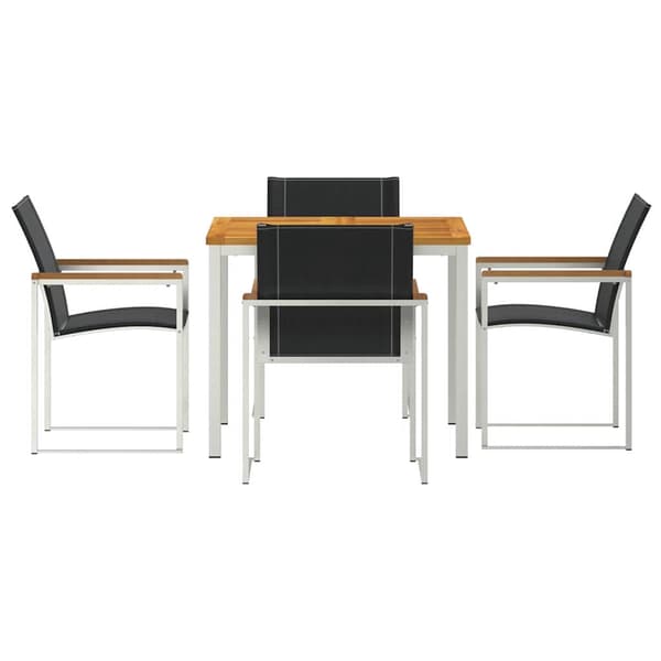 vidaXL Hage Spisegruppe 5 pcs Brun Solid akasietre