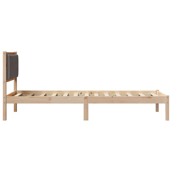 vidaXL Sengeramme med Polstret Hodegjerde Gråbrun 90 x 190 cm