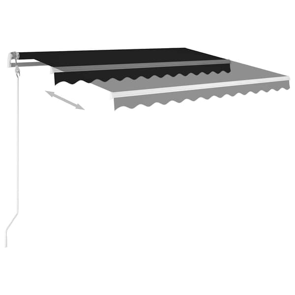 vidaXL Automatisk markis med vindsensor & LED 350x250 cm antracit