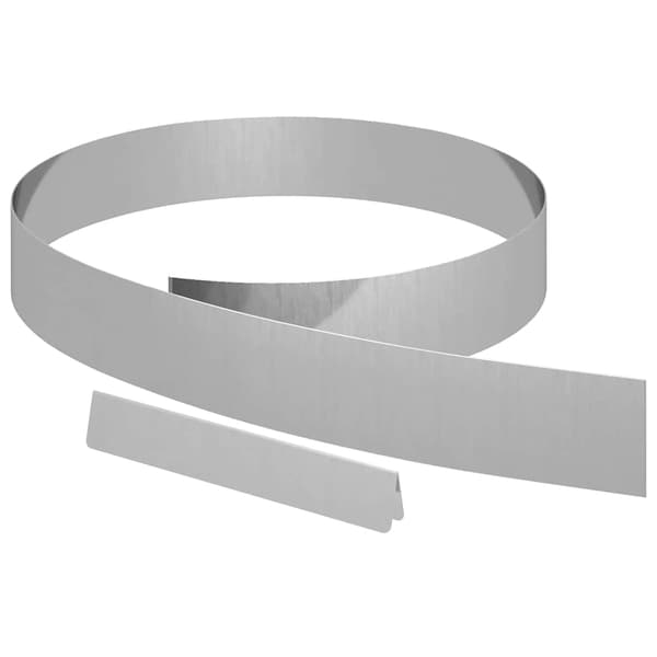 vidaXL Kant för gräsmatta 4 pcs Silver 450 x 0.05 x 15 cm