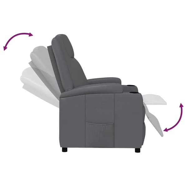 vidaXL Reclinerfåtölj grå konstläder