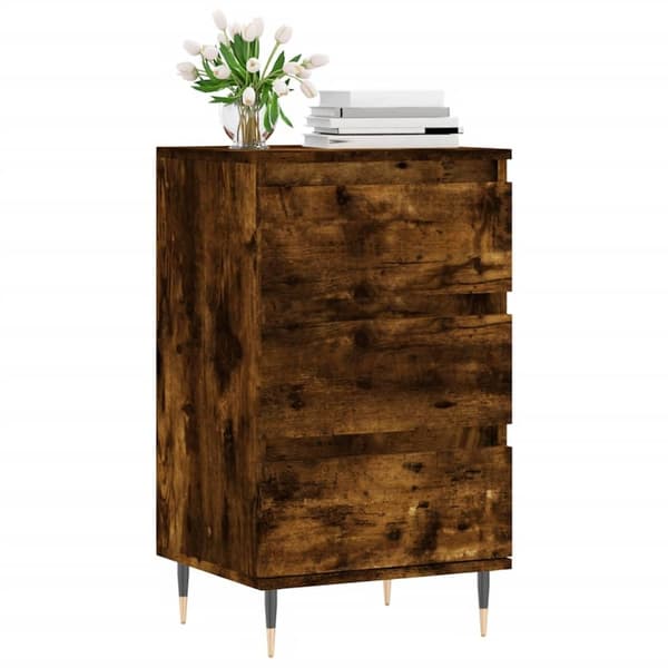 vidaXL Skjenk røkt eik 40x35x70 cm konstruert tre