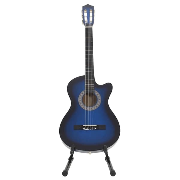 vidaXL Gitarr 12 delar med 6 strängar western blå 38"