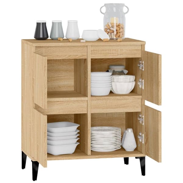 vidaXL Skjenk sonoma eik 60x35x70 cm konstruert tre