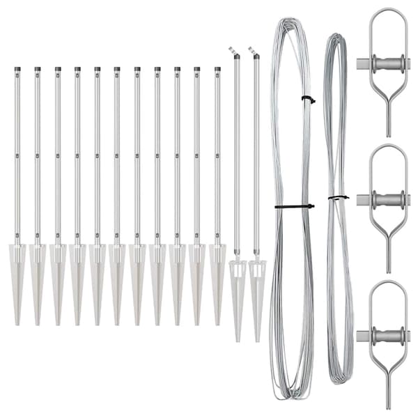 vidaXL Stängselstolpe 13 pcs Silver Stål