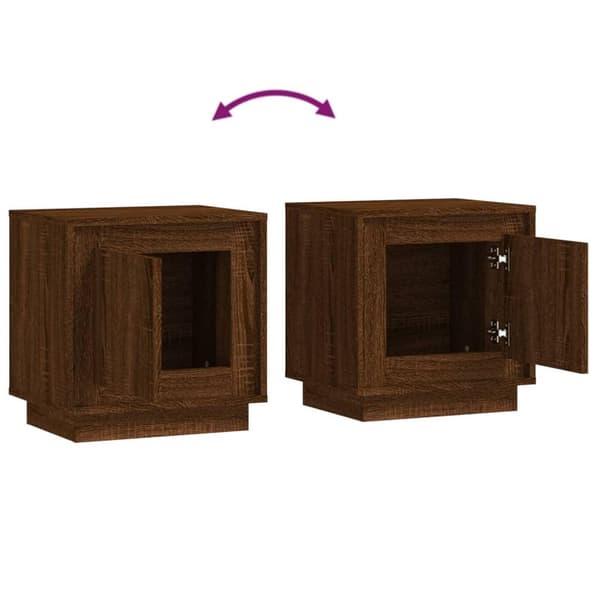 vidaXL Nattbord brun eik 44x35x45 cm konstruert tre