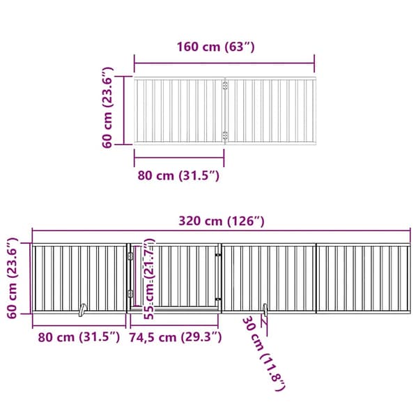vidaXL Hundeport sammenleggbar 10 paneler 800 cm poppeltre