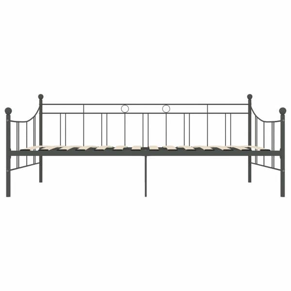 vidaXL Ram till dagbädd grå metall 90x200 cm