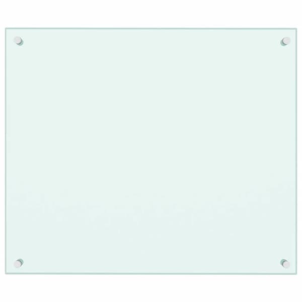 vidaXL Stänkskydd vit 70x60 cm härdat glas