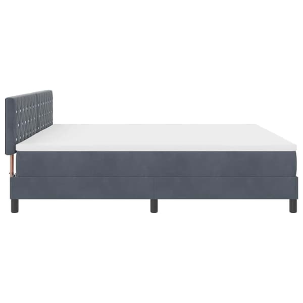 vidaXL Bäddfjäder med madrass Mörkgrå 200 x 200 cm Sammet