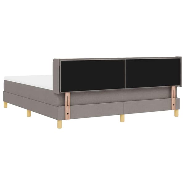 vidaXL Box Spring Säng med Madrass Brun-grå 180x200 cm Tyg
