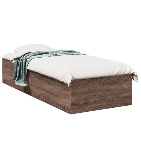 vidaXL Sengeramme brun eik 90x200 cm konstruert tre