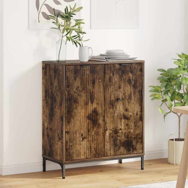 vidaXL Serviesskap Røkt eik 69,5 x 33 x 82 cm Konstruert tre