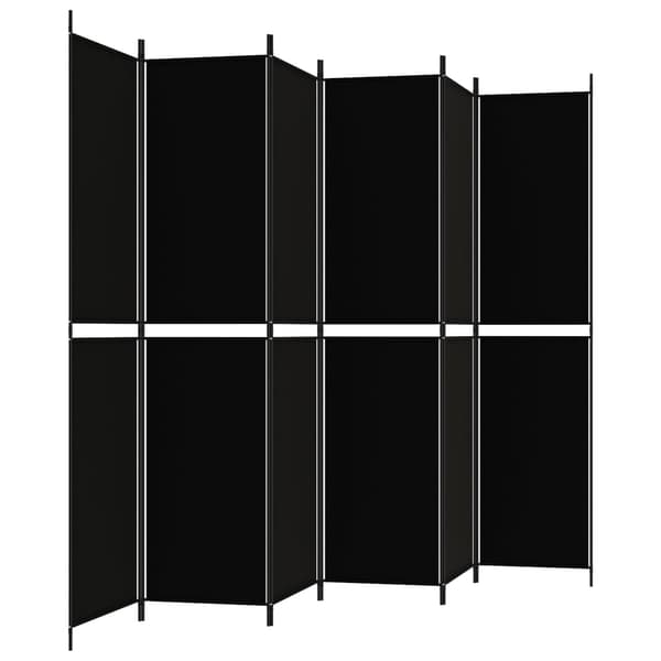 vidaXL Rumsavdelare 6 paneler svart 300x220 cm tyg