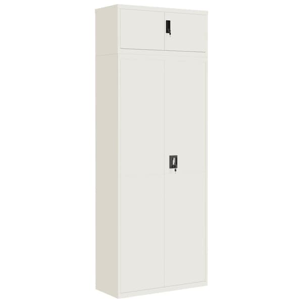vidaXL Dokumentskåp vit 90x40x240 cm stål