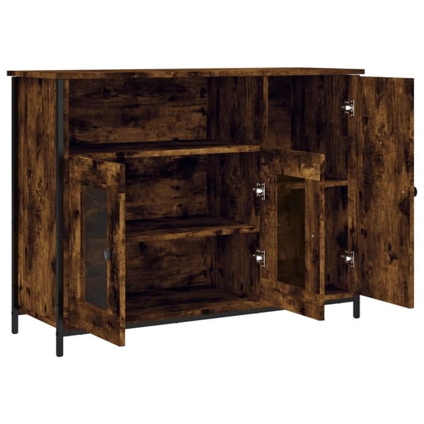 vidaXL Skjenk røkt eik 100x35x75 cm konstruert tre