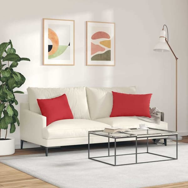 vidaXL Soffkuddar 2 st Röd 60 x 40 cm tyg