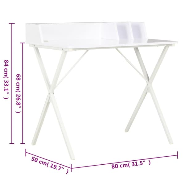 vidaXL Skrivebord hvit 80x50x84 cm