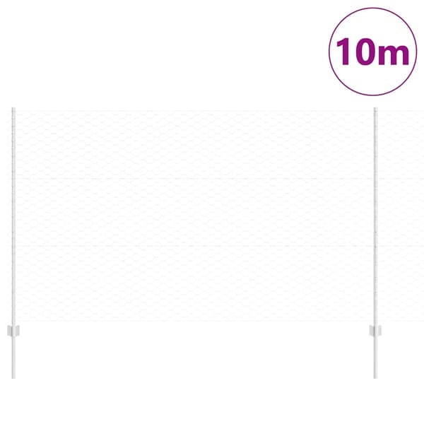vidaXL Gjerde med innlegg. sølv 1.4 x 10 m Stål