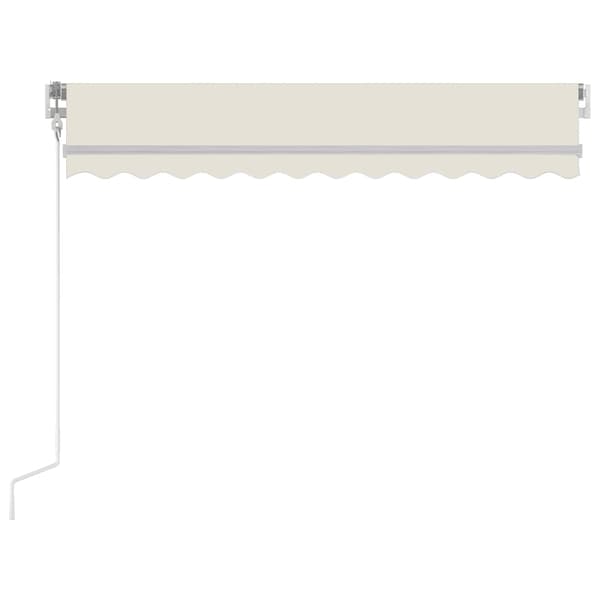vidaXL Automatisk markis med vindsensor & LED 350x250 cm gräddvit