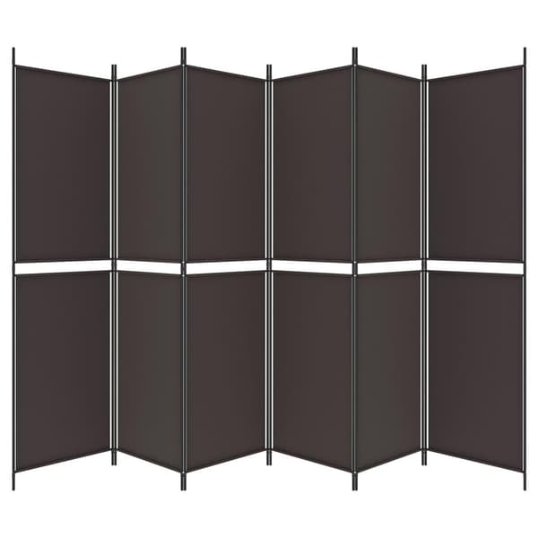 vidaXL Romdeler 6 paneler brun 300x200 cm stoff