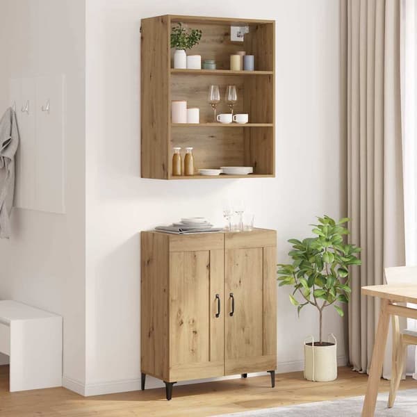 vidaXL Høyskap 2 pcs artisan eik Konstruert tre