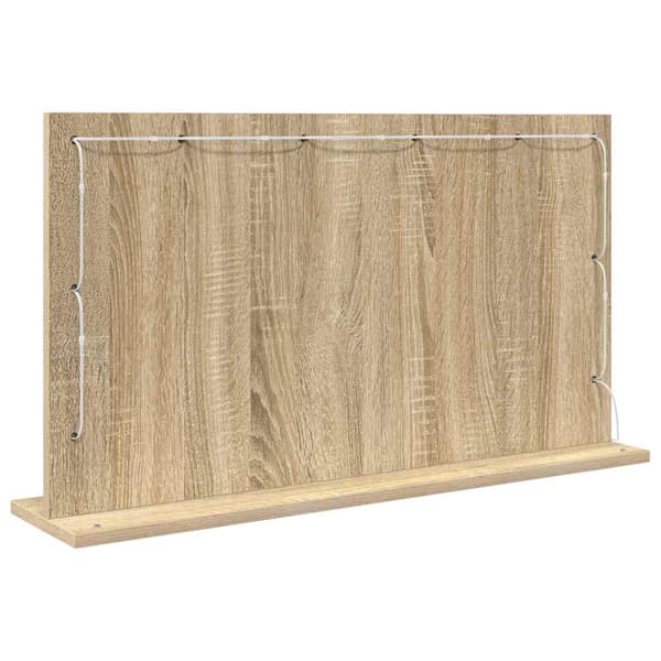 vidaXL Stilfullt Speil Rektangulær Sonoma eik 80 x 45 x 18 cm