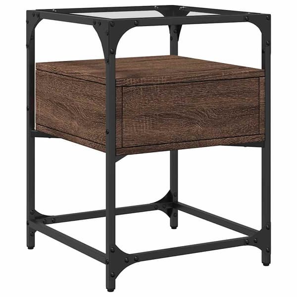vidaXL Nattbord brun eik 40x40x55 cm konstruert tre