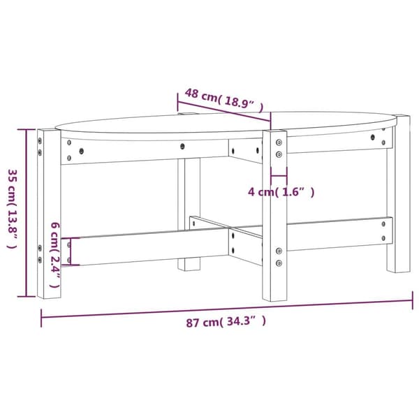 vidaXL Soffbord 87x48x35 cm massiv furu