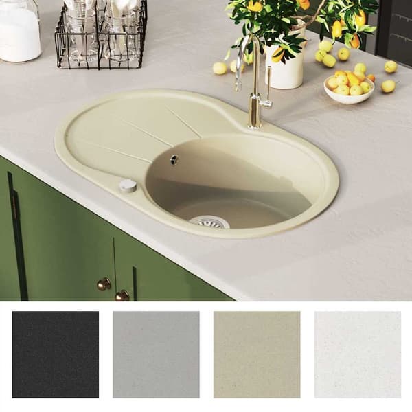 vidaXL Diskho granit enkel oval beige