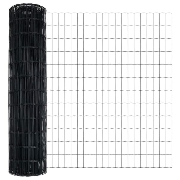 vidaXL Gjerde med stolpe Grå 1 x 25 m Stål og PVC