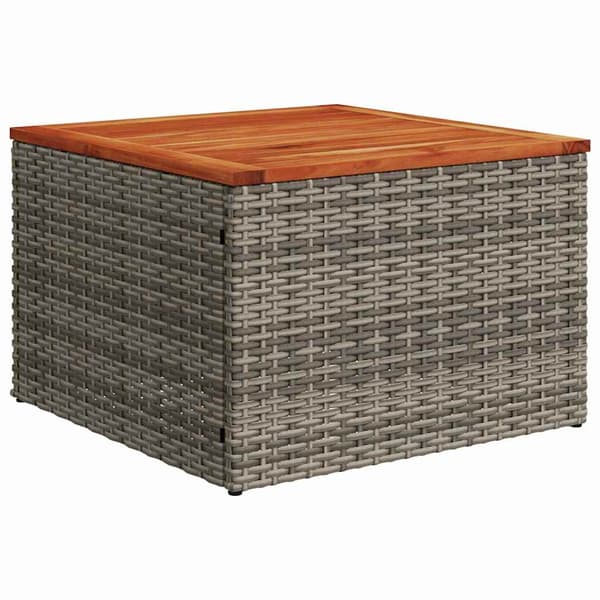 vidaXL Trädgårdsoffset med kudde 8 pcs Grå Poly rattan