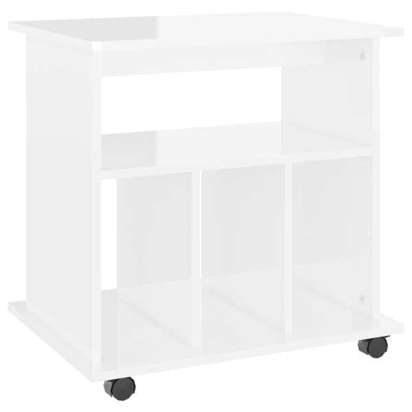 vidaXL Rulleskap høyglans hvit 60x45x60 cm sponplate