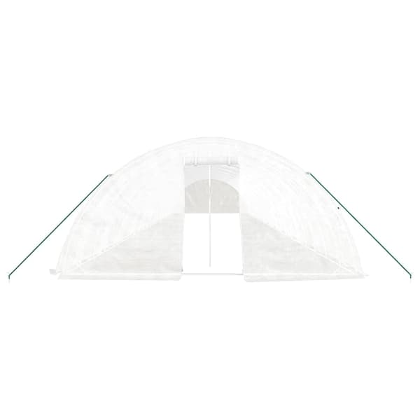 vidaXL Växthus med stålram vit 110 m² 22x5x2,3 m