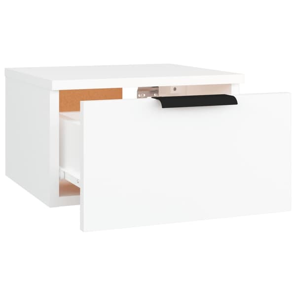 vidaXL Väggmonterat sängbord vit 34x30x20 cm
