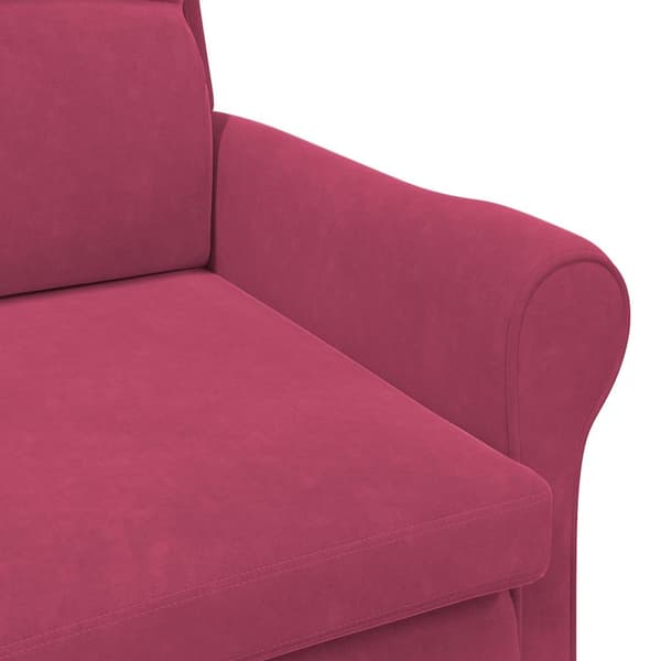 vidaXL fåtölj Vinröd 76 x 94 x 102 cm Sammet