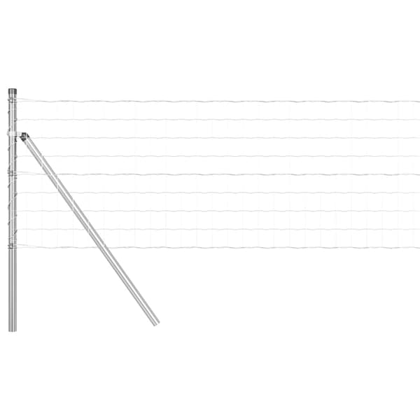 vidaXL Gjerde med stolpe sølv 0,8 x 25 m Stål og PVC