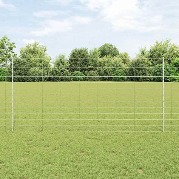 vidaXL Stängsel med stolpe Silver 1,2 x 50 m Stål