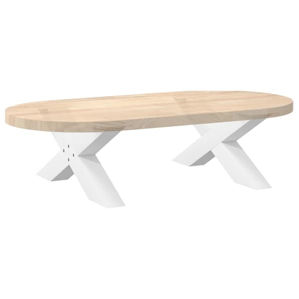 vidaXL Soffbordsben X-formade 2 st vit 70x(30-31) cm stål