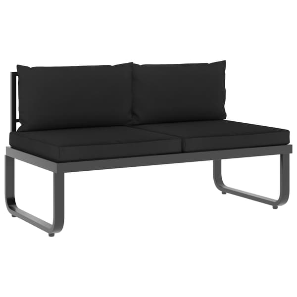 vidaXL Hörnsoffa set med dynor 4 delar aluminium och WPC