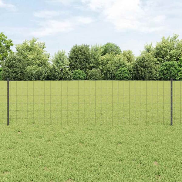 vidaXL Gjerde med innlegg. Grå 0.6 x 10 m Stål