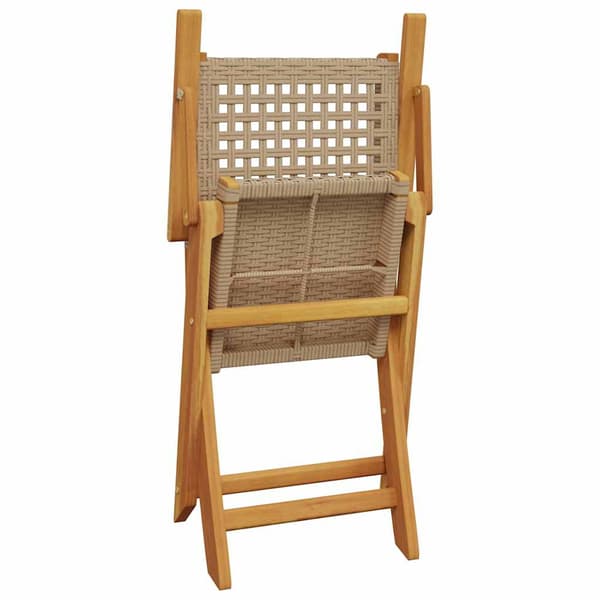 vidaXL Bistrosett 3 deler beige polyrotting og heltre
