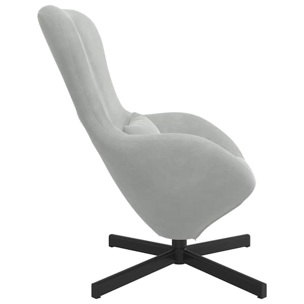 vidaXL Äggfåtölj Ljusgrå 63 x 73 x 90 cm Sammet