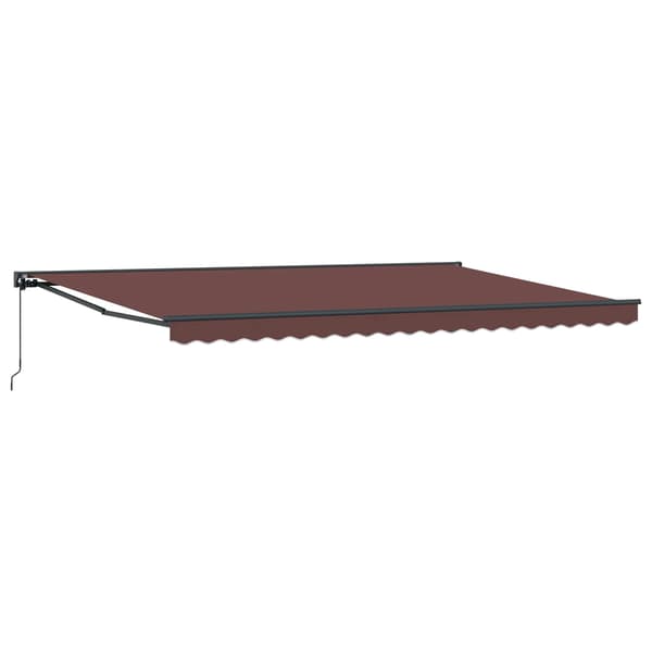 vidaXL Markisram Brun 500 × 300 cm Polyester med PU-beläggning