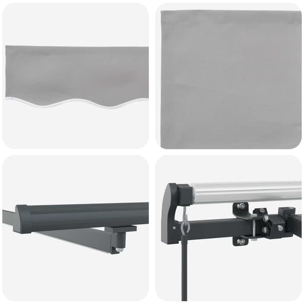 vidaXL Innvendbar Markise Lysegrå 300 x 250 cm stoff