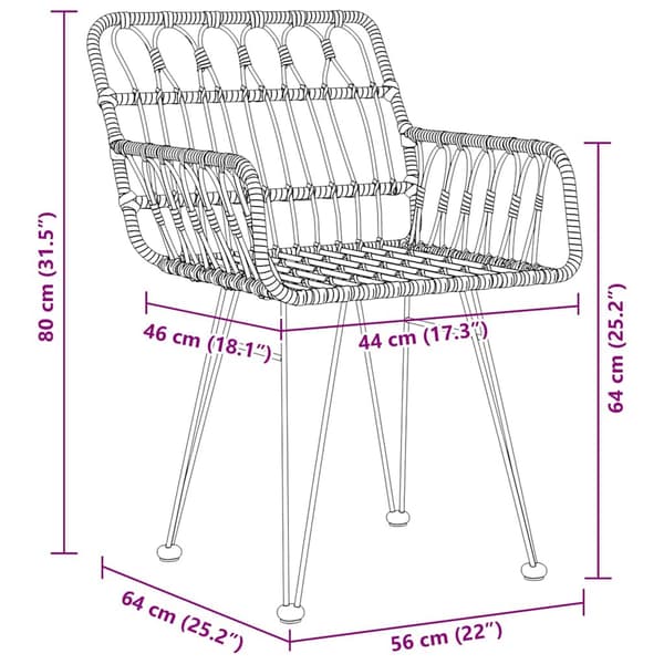 vidaXL Trädgårdsmöbelset 7 pcs Svart Pulverlackerat stål