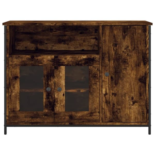 vidaXL Skjenk røkt eik 100x35x75 cm konstruert tre