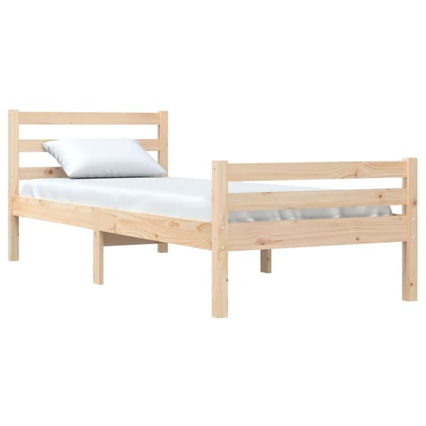 vidaXL Sängram massivt trä 90x200 cm