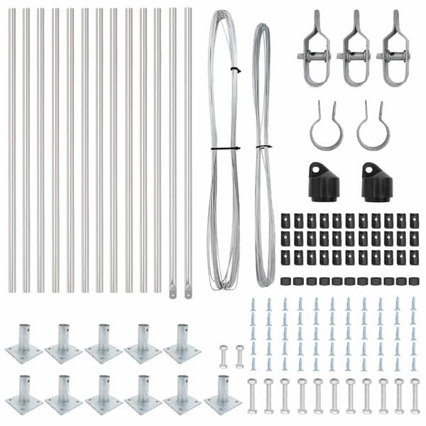 vidaXL Stängselstolpe 13 pcs Silver Stål